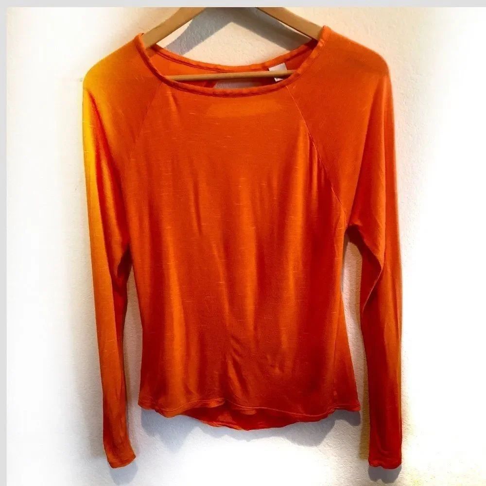 Unity orange  long sleeved open back  top S